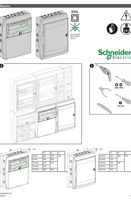 schneider施耐德Mureva Polyvalent Enclosures Installation sheet